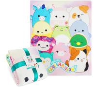 Get Trend Squishmallows Fleece Blanket 130x150cm, Super Soft Cosy Throw Blanket for Bed & Sofa, Warm Lightweight Bedding Accessories, Gifts for Her (Multi Squishmallows)