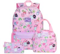 Get Trend Squishmallows Girls Large Backpack Set 3 Pcs, 46cm School Bag