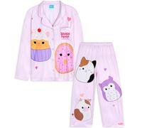 Get Trend Squishmallows Pyjama Set for Girls & Teens 5-14 Years, Soft PJs With Long Sleeved Top, Loungewear Gifts for Girls (7-8 Years, Multi Squishmallows)