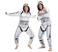 Get Trend Star Wars Halloween Costume Onesie, Adult Hooded Jumpsuit M-2XL | Grogu, Stormtrooper, Darth Vader, Chewbacca or Mandalorian Loungewear Pyjamas for Cosplay & Costume Parties Halloween Gifts