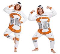 Get Trend Star Wars Halloween Costume Onesie, Adult Hooded Jumpsuit M-2XL | Grogu, Stormtrooper, Darth Vader, Chewbacca or Mandalorian Loungewear Pyjamas for Cosplay & Costume Parties Halloween Gifts