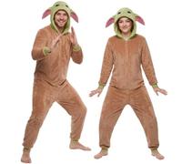 Get Trend Star Wars Halloween Costume Onesie, Adult Hooded Jumpsuit M-2XL | Grogu, Stormtrooper, Darth Vader, Chewbacca or Mandalorian Loungewear Pyjamas for Cosplay & Costume Parties Halloween Gifts