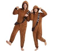 Get Trend Star Wars Halloween Costume Onesie, Adult Hooded Jumpsuit M-2XL | Grogu, Stormtrooper, Darth Vader, Chewbacca or Mandalorian Loungewear Pyjamas for Cosplay & Costume Parties Halloween Gifts