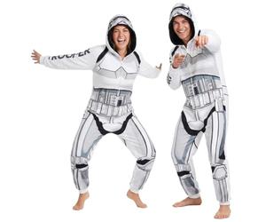 Get Trend Star Wars Halloween Costume Onesie, Adult Hooded Jumpsuit M-2XL | Grogu, Stormtrooper, Darth Vader, Chewbacca or Mandalorian Loungewear Pyjamas for Cosplay & Costume Parties Halloween Gifts