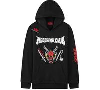 Get Trend Stranger Things Hoodies for Boys, Girls & Teens 7-16 Years, Soft Hooded Pullover Sweatshirt, Hellfire Club Artwork (13-14 Years, Black)