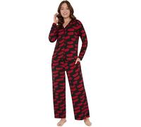 Get Trend Stranger Things Pyjamas for Women Teens Girls, Ladies PJ Set Button Down Shirt & Matching Bottoms, Gifts for Her (2XL, Black Stranger Things)