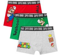Get Trend Super Mario Boys Boxer Shorts 7-13 Yrs, 3 Pack Soft Breathable Underwear Boys Pant, Elasticated Stretchy Underpants