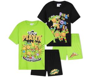 Get Trend Teenage Mutant Ninja Turtles Boys Pyjama Sets 4-12 Yrs, 2 Pack Short Pj Bottoms Crew Neck T-Shirts, Soft Comfy Loungewear (9-10 Years, Multi TMNT, 2 Pack)