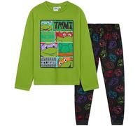 Get Trend Teenage Mutant Ninja Turtles Pyjama Set Boys 4-12 Years, Soft Long Sleeve PJs, Fun Loungewear Gifts for Him (5-6 Years, Green TMNT)