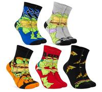 Get Trend Teenage Mutant Ninja Turtles Socks for Boys Teens 6-14 Years, Pack of 5 Soft Knit Casual Crew Socks, Gifts for Boys (6-9 Years, 11.5/3 UK, Multi TMNT)