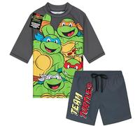 Get Trend Teenage Mutant Ninja Turtles Swimsuit Set for Boys 2 Pcs with Swimming Trunks Boys Rash Vest for Swimming Beach Trip Holiday Essentials (11-12 Years, Grey TMNT)