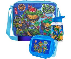 Get Trend Teenage Mutant Ninja Turtles Water Bottle Lunch Bag and Lunch Box Kids Set 3 Pcs School Supplies Bento Snack Box BPA Free Leakproof Travel (Blue TMNT)