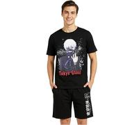 Get Trend Tokyo Ghoul Men’s Pyjamas Sets, Short Cotton Pj Bottoms & Crew Neck T-shirt, Soft Breathable Nightwear, Anime Manga Gifts (XL, Black Tokyo Ghoul)