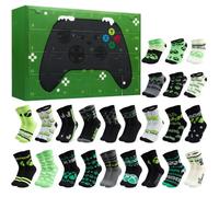Get Trend Xbox Socks Advent Calendar 2026 for Boys & Teens, 24 Pairs | UK Size 2.5-6.5, Breathable Casual & Sports Soft Knit Multicolour Socks, Christmas Countdown, Gamer Gifts (Green Xbox)