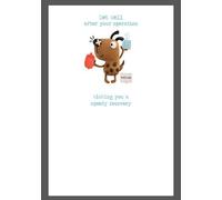 Get Well Dog Operation Card - Cute Embossed Marzipan Design