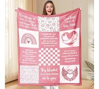 Get Well Gift Flannel Blanket for Women Men - Super Soft & Comforting 60x80 Inch - Sympathy, Recovery, Encouragement Present for Her or Him Pink