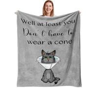 Get Well Gifts for Women/Men After Surgery, Sympathy Gift, Get Well Soon Blanket 50"X60", Feel Better/Surgery Recovery Gifts for Women, After Surgery Gifts, at Least You Dont Have To Wear A Cone Throw
