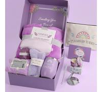 Get Well Gifts for Women, Thinking of You Gift Basket, Unique Self Care Package Relaxing Spa Gift Set, Birthday Gifts Box for Woman, Mothers Day Gifts for Mom Her Friend Wife Sister, Purple