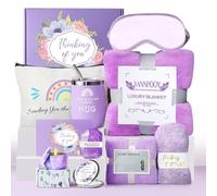 Get Well Gifts for Women, Thinking of You Gift Basket, Unique Self Care Package Relaxing Spa Gift Set, Birthday Gifts Box for Woman, Mothers Day Gifts for Mom Her Friend Wife Sister, Purple