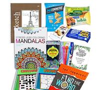 Get Well Soon Art set kit gift | Hospital After surgery recovery gift, college.Student,Activity Books care package | Feel better soon gift basket for sick friend Stress relief & Great Snack Variety
