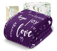 Get Well Soon Blanket - Comforting Hug for Men & Women, Sympathy Gift for Breast Cancer Survivors - Purple