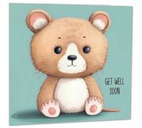 Get Well Soon Card - Cute Bear Design 145mm x 145mm