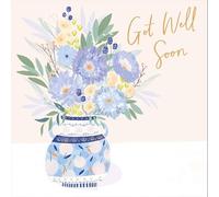 Get Well Soon Card, Cute Get Well Soon Wishes Card Modern Flower Vase Design Feel Better Soon Card, Wishing you a Speedy Recovery Card For Him Get Well Card For Her Get Well Greetings Card