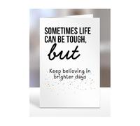 Get Well Soon Card Gifts, Feel Better, Thinking of you, Sympathy Presents for Friends, Relatives, Colleagues, Men, Women, Keep believing in brighter days, A5-321b_37
