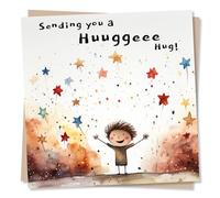 Get Well Soon Card - Sending You a Huge Hug - Made in UK