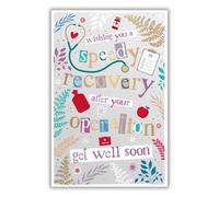 Get Well Soon Card - Speedy Recovery After Your Operation - Special Finishes - Made in the UK - Eco-Friendly