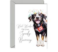 Get Well Soon Cards for Men - Cute Dog - Get Well Cards for Women, Best Wishes Speedy Recovery Card, A5 Greeting Cards for Brother Sister Mum Dad Auntie Uncle Colleague Best Friend