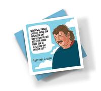 Get Well Soon Clarksons Farm Square Card - Funny Joke TV Show Diddly Squat Jeremy Caleb Slur Gereld Blue Envelope Presents Personalised/Blank Messages (Personalised Message)