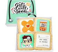 Get Well Soon Gift Cookies Basket Box 4 PACK For Kids and Adults After Surgery Care Package Feel Better Sick | Nut Free | Kosher