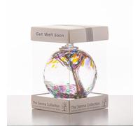 Get Well Soon Gift - Glass Friendship Spirit Ball 10cm - Multi Colour - Handmade Art Glass Ornament - Thinking of You, Recovery Gift for Her, Cheer Up Present