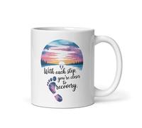 Get Well Soon Gift - “with Each Step You’re Closer to Recovery” Large Coffee Mug, Surgery Recovery Gift, Funny Recovery Gifts for Men, Women & Friends (11oz White Mug)