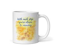Get Well Soon Gift - “with Each Step You’re Closer to Recovery” Large Coffee Mug, Surgery Recovery Gift, Funny Recovery Gifts for Men, Women & Friends (11oz White Mug)