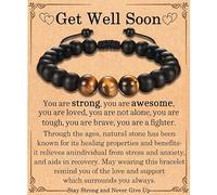 Get Well Soon Gifts for Men After Surgery Recovery Gifts, Natural Stone Healing Bracelet Gifts for Men, Inspirational Feel Better Encouragement Gifts for Him Men Boys