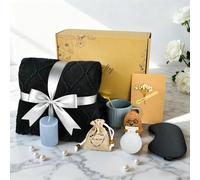 Get Well Soon Gifts for Men, Care Package for Men with Plush Blanket, Get Well Basket for Man Dad Husband Friend After Surgery, Cancer Gifts, Sympathy Gift Basket