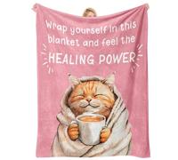 Get Well Soon Gifts for Women/Men, Get Well Soon Blanket Gift, Warmhearted Cancer Gifts for Woman, Breast Cancer Gifts for Women, After Surgery Gifts, Cozy Pink Blanket 50 * 60 inches