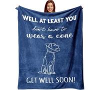 Get Well Soon Gifts for Women Men Soft Healing Blanket | After Surgery Recovery/Feel Better/Cheer Up Empathetic Presents for Patients Friends Family, At Least You Don't Have to Wear a Cone Throw