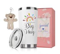 Get Well Soon Gifts for Women Men, Thinking of You Gifts for Women, Hug in A Box Thoughtful 20oz Tumbler Hamper Cheer Up After Surgery Recovery Gifts Set for Sick Friends (White)