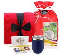 Get Well Soon Gifts for Women or Men - Gift Set Includes Luxury Blanket, Temperature Retention Cup, TLC Tea Kit & Inspirational Word Search Book - After Surgery, Thinking of You Care Package