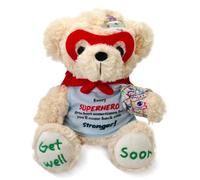 Get Well Soon Hero Teddy Bear Plush, 8 Inch Superhero Bear with Broken Arm | Recovery gift for men,women, red cape, soft plush, Get Well Soon Gift for Kids Adult, after surgery or hospital Present