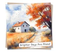 Get Well Soon or Deep Sympathy Card - Brighter Days Are Ahead - Beautiful Scene - Well Wishes, Support, Recovery - For a Friend, Best Friend, Partner, Relative, Other