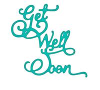 Get Well Soon Script Metal Cutting Die for Card Making - Elegant Recovery Sentiment Craft Die, Decorative Swirl Papercraft Scrapbooking Die - Die Size 5.6 cm x 5.2 cm