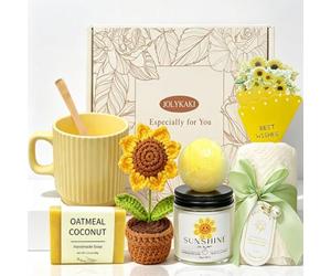 Get Well Soon Self Care Gift Baskets for Women-Thinking of You | Sending Sunshine Sunflowers - After Surgery Recovery, Feel Better Encouragement Gifts for Women, Mom & Sick Friends