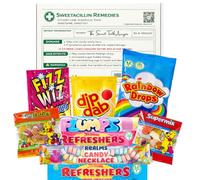 Get Well Soon Sweets Gift Box - Retro 80s & 90s Sweets Selection Box - Funny Prescription Style Sweet Hamper - Letterbox Friendly Candy Gift for Him & Her - Belladona Gifts