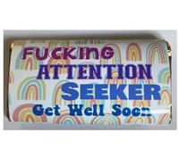 Get Well Soon themed, rude Novelty Chocolate Bar gift. For Birthdays, Christmas, Valentines, Easter, Mothers Day & Fathers Day (One Size, Dark Chocolate)