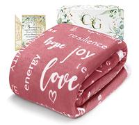 Get Well Soon Gifts for Men Women Throw Blanket, Inspirational Gift Blankets for Women, Sympathy Gifts Care Hug Healing Blanket, Breast Cancer Gifts for Women Patients, Chemo Care Package - Pink