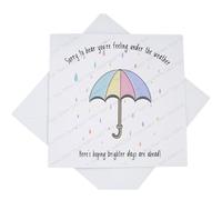 Get Well Soon Umbrella Greetings Card, Sorry to Hear You're Feeling Under the Weather, Umbrella Card